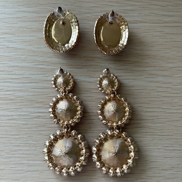 Pink Rhinestone Earrings - Picture 4 of 4